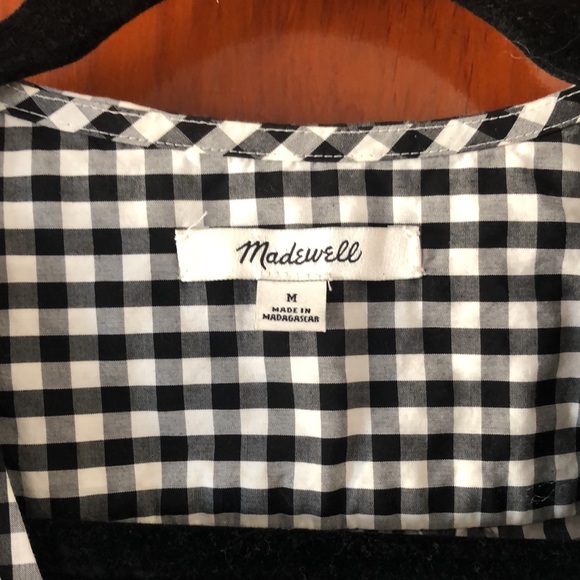 Short-Sleeve Wrap Top in Gingham Check Madewell - Picture 4 of 5